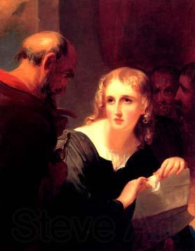 Thomas Sully Portia and Shylock Norge oil painting art